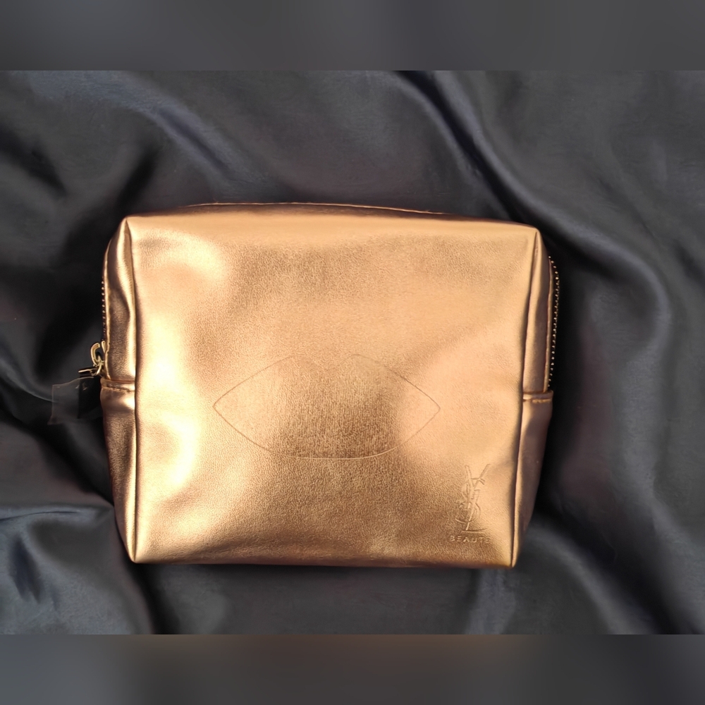 YSL Rose Gold Metallic Makeup Pouch